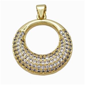 Copper GoGo Pendant Micropave Zirconia Gold Plated, approx 21mm [FN46069]