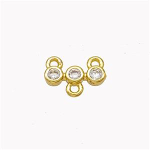 Copper Connector Pave Zirconia Gold Plated, approx 9.5mm [FN46117]