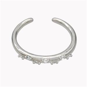 Copper Ring Micropave Zirconia Platinum Plated, approx 18mm dia [FN46124]