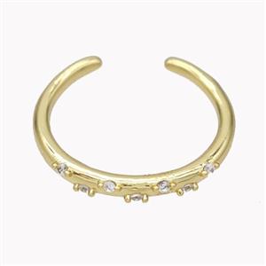 Copper Ring Micropave Zirconia Gold Plated, approx 18mm dia [FN46131]