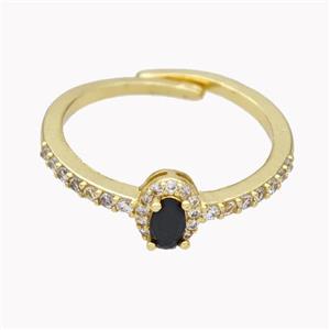 Copper Rings Micropave Zirconia Adjustable Gold Plated, approx 5-7mm, 18mm dia [FN46149]