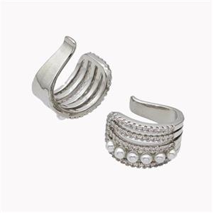 Copper Ring Pave Pearlized Resin Platinum Plated, approx 13-18mm [FN46160]