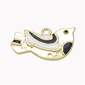Copper Doves Birds Pendant Enamel Gold Plated, approx 15-28mm [FN46224]