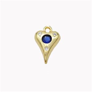Copper Heart Pendant Pave Zirconia Gold Plated, approx 8-10mm [FN46292]