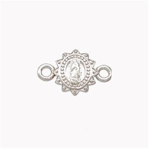 Jesus Charms Copper Connector Platinum Plated, approx 8mm [FN46293]