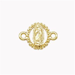 Virgin Mary Charms Copper Connector Gold Plated, approx 10mm [FN46297]