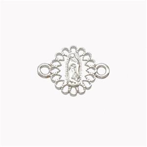 Virgin Mary Charms Copper Connector Platinum Plated, approx 10mm [FN46299]