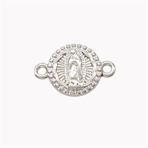 Virgin Mary Charms Copper Connector Platinum Plated, approx 10mm [FN46302]
