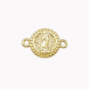Virgin Mary Charms Copper Connector Gold Plated, approx 10mm [FN46303]