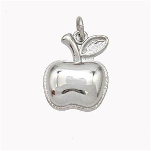 Copper Apple Pendant Platinum Plated, approx 13-16mm [FN46388]
