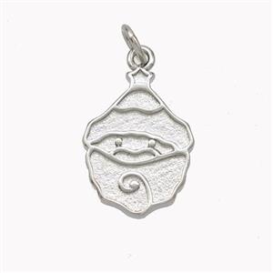Santa Claus Charms Copper Pendant Platinum Plated, approx 12-17mm [FN46396]