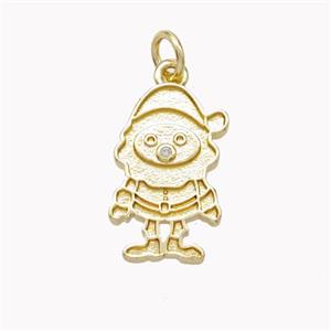 Christmas Gingerbread Man Charms Copper Pendant Gold Plated, approx 10-17mm [FN46399]