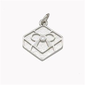 Christmas Gift Charms Copper Pendant Platinum Plated, approx 14-15mm [FN46404]