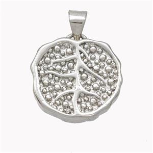 Copper Leaf Pendant Platinum Plated, approx 16mm [FN46408]