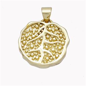 Copper Leaf Pendant Gold Plated, approx 16mm [FN46409]