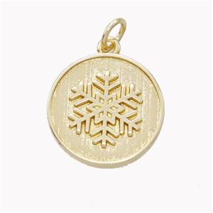 Copper Snowflake Pendant Gold Plated, approx 16mm [FN46416]