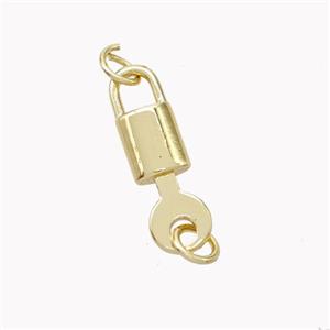 Copper Lock Key Pendant Gold Plated, approx 6-20mm [FN46430]