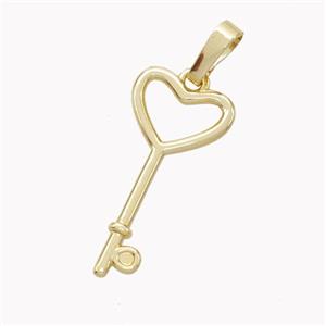 Copper Key Pendant Gold Plated, approx 10-22mm [FN46431]