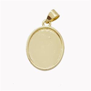 Copper Oval Pendant Gold Plated, approx 15-18mm [FN46455]