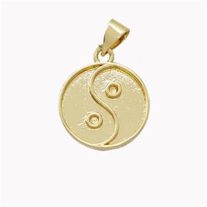 Copper Taichi Pendant Yinyang Gold Plated, approx 15mm [FN46457]