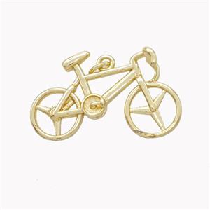 Bicycle Charms Copper Pendant Gold Plated, approx 18-28mm [FN46462]
