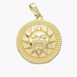 Copper Sun Pendant Gold Plated, approx 19mm [FN46529]