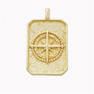 Copper Northstar Pendant Rectangle Gold Plated, approx 14-20mm [FN46530]