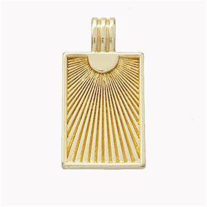 Copper Sun Ray Pendant Medallion Rectangle Gold Plated, approx 16-30mm [FN46531]