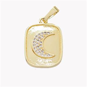 Copper Moon Pendant Pave Zirconia Gold Plated, approx 14-16mm [FN46537]