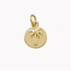 Copper Coconut-Tree Pendant Gold Plated, approx 10mm [FN46555]