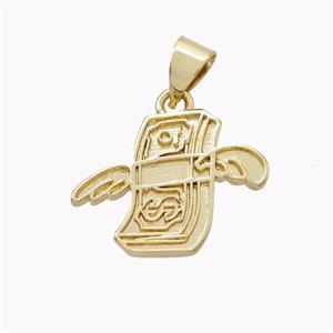Copper CashMoney Pendant Gold Plated, approx 14-18mm [FN46560]