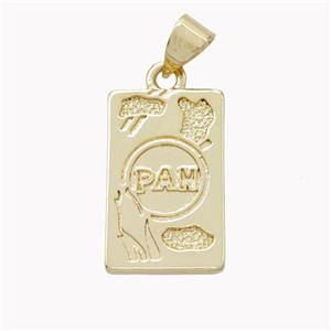 Copper Rectangle Pendant PAM Gold Plated, approx 11-18mm [FN46563]