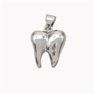 Copper Tiger-tooth Pendant Platinum Plated, approx 12-13mm [FN46565]