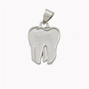 Copper Tiger-tooth Pendant Platinum Plated, approx 12-15mm [FN46567]