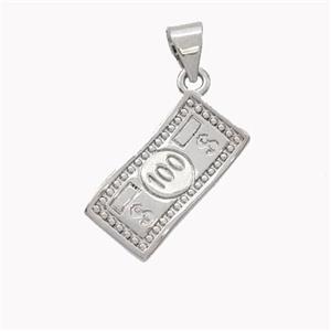 Copper MoneyCash Pendant Platinum Plated, approx 8-16mm [FN46579]