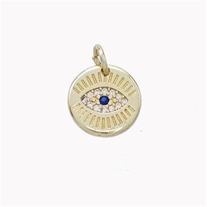 Copper Eye Pendant Pave Zirconia Gold Plated, approx 11mm [FN46586]