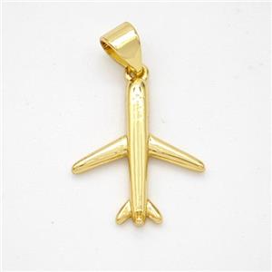 Copper Airplane Pendant Gold Plated, approx 15-17mm [FN46650]
