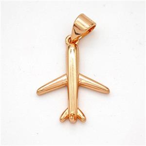 Copper Airplane Pendant Rose Gold, approx 15-17mm [FN46651]