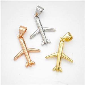 Copper Airplane Pendant Mixed, approx 15-17mm [FN46652]