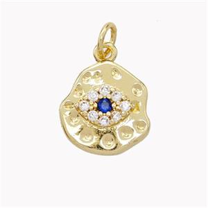 Copper Eye Pendant Micropave Zirconia Gold Plated, approx 12-13mm [FN46683]