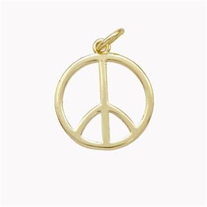 Copper Peace Sign Pendant Gold Plated, approx 15mm [FN46687]