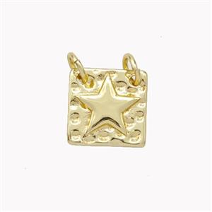 Copper Star Pendant Square Gold Plated, approx 11.5mm [FN46701]