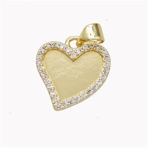 Copper Heart Pendant Pave Zirconia Gold Plated, approx 15mm [FN46705]