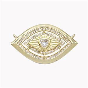 Copper Eye Pendant Pave Zirconia 2loops Gold Plated, approx 18-30mm [FN46721]
