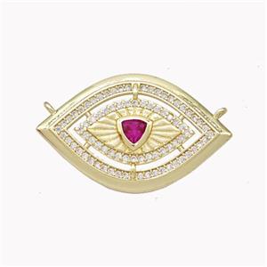 Copper Eye Pendant Pave Zirconia 2loops Gold Plated, approx 18-30mm [FN46723]