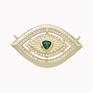 Copper Eye Pendant Pave Zirconia 2loops Gold Plated, approx 18-30mm [FN46724]