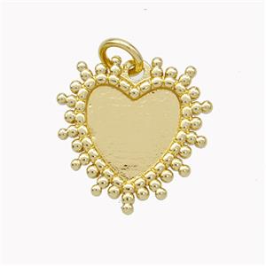 Copper Heart Pendant With Cabochon Pad Gold Plated, approx 16mm [FN46734]