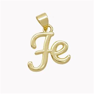 Copper Fe Pendant Gold Plated, approx 14.5mm [FN46741]
