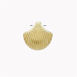 Copper Scallop Shell Pendant Gold Plated, approx 10-11mm [FN46764]
