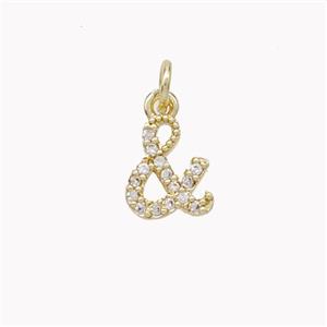 Copper And Signs Pendant Pave Zirconia Gold Plated, approx 7-8mm [FN46773]